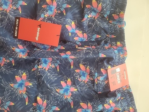 NWT Birddogs Boom Classic Shorts Mens Large Hawaiian Blue Print Floral 7 In - Picture 4 of 4