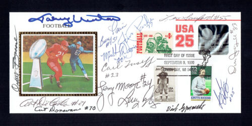 Johnny Unitas Donovan Moore Others Signed Cachet FDC JSA LOA #Y90161 Colts - Picture 1 of 2