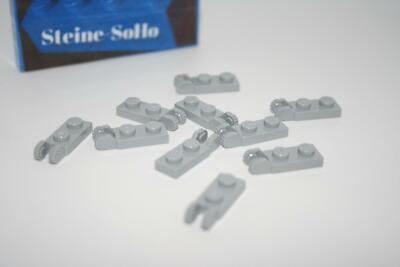Lego (c) 10x Gelenk Platten 1x2 - hellgrau grau - 44302b - hinge gray 1x2