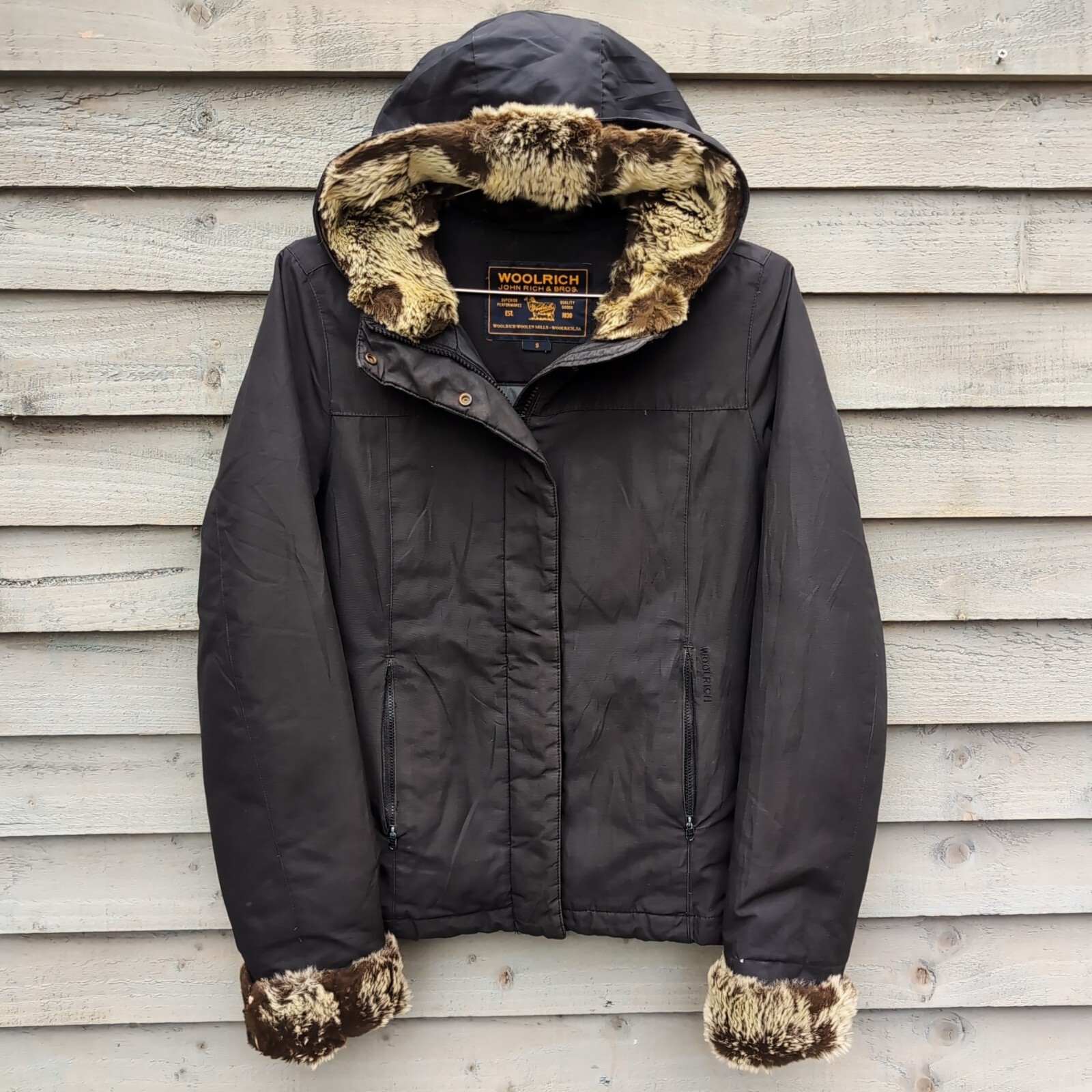 Woolrich Boulder Womens Small Down Filled Rabbit Fur Lined Ramar Jacket Coat