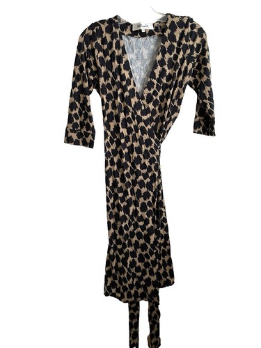 Diane Von Furstenberg New Jeanne Two 100% Silk Jersey Wrap Dress sz 2 | eBay