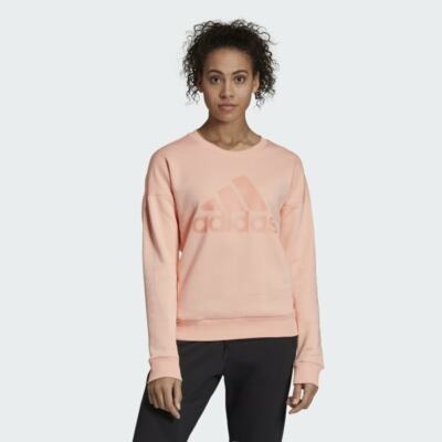 Adidas Womens Sport Must Haves Badge of Sweatshirt Glow Pink