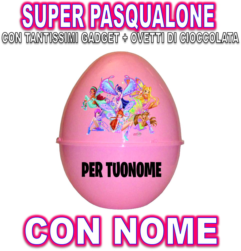 WINX SUPER PASQUALONE SORPRESONE UOVO DI PASQUA CONTENITORE FATE