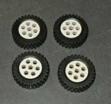 LEGO Technic: 4x Ruota + Pneumatico 13x24 - Rif 2695c01 bianco - Set 5550 554...