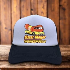 Oscar Meyer Weinermobile Mens Trucker Hat Black Snapback Retro Logo Baseball Cap