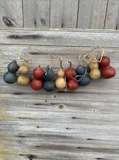 Patriotic Americana Mini Bottle Gourd Garland Primitive Farmhouse Colonial