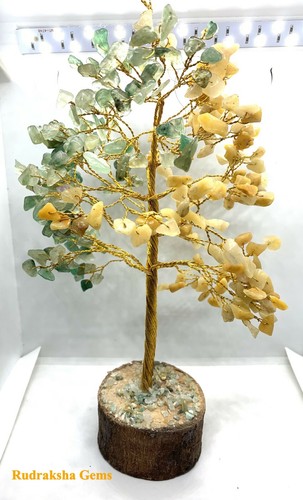 REIKI ENERGIE GELADEN GRÜN-GELBER AVENTURIN EDELSTEINE KRISTALL CHAKRA BAUM GESCHENK - Bild 2 von 3