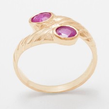 High Quality 9ct Rose Gold Natural Ruby Womens Band Ring - Sizes J to Z
