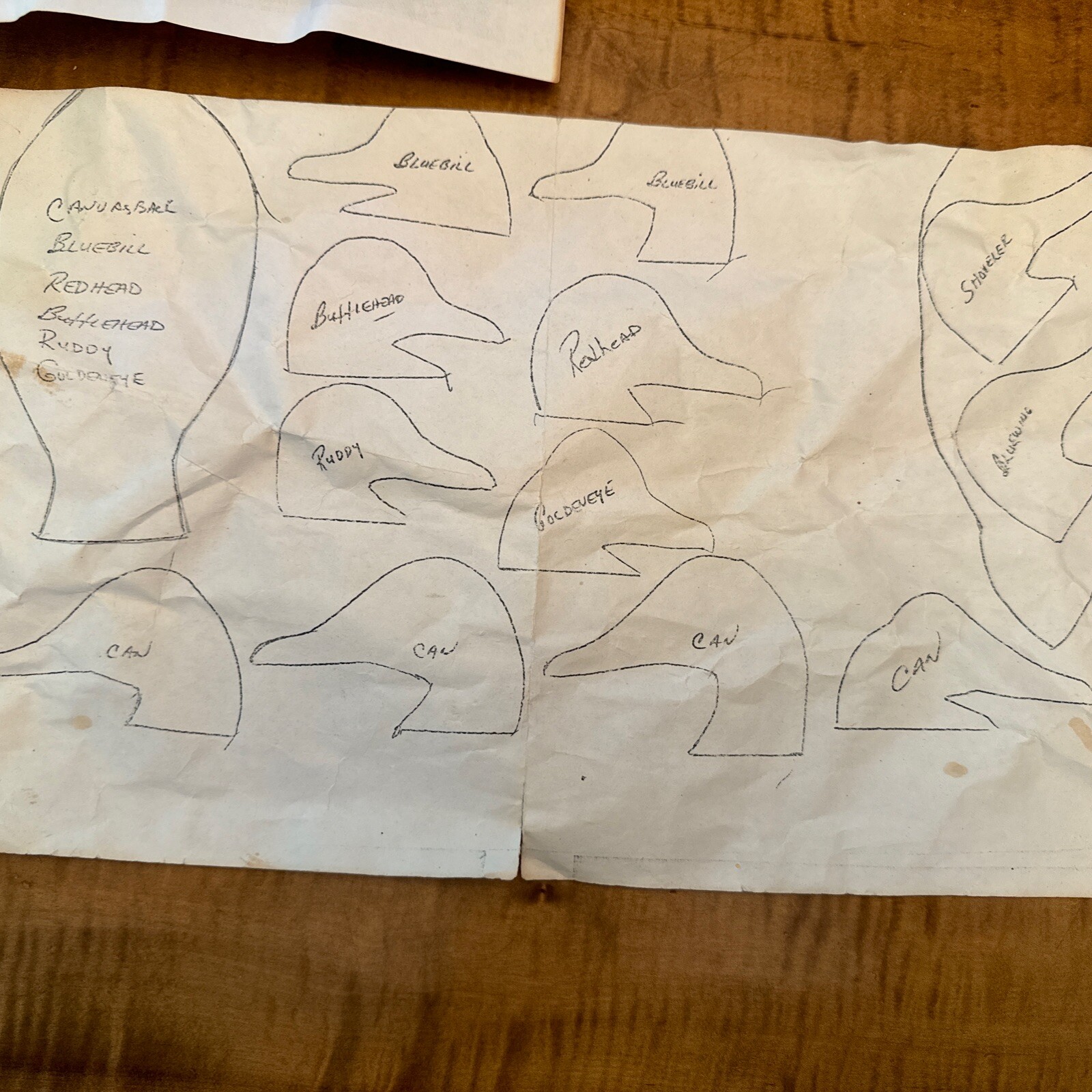 Vintage Duck Decoy Woodcarver’s Patterns, Templates, Instruction Sheets