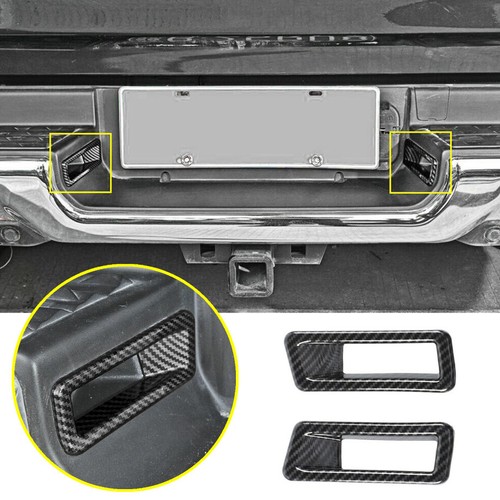 2*Rear License Plate Lamp Cover Trim For Dodge RAM 3500 19-22 Accessories Carbon