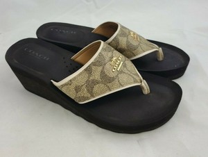 coach wedge flip flops