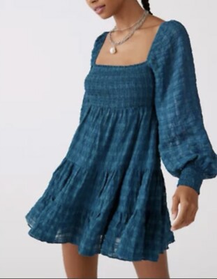 Urban Outfitters River Smocked Long Sleeve Mini Dress Size Small | eBay Urban Outfitters River Smocked Long Sleeve Mini Dress Size Small | eBay