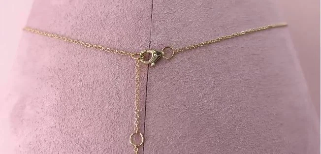 Pera Lágrima Colgante con Diamante 14K Oro Amarillo Redondo Pavé Mujer Natural - Imagen 3 de 3