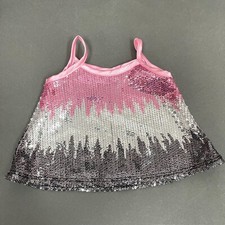 Build A Bear Workshop BABW Tank Top Outfit Pink Silver Gray Sequins