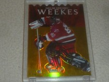 2003-04 TOPPS PRISTINE RC ROOKIE HOCKEY CARD LE 33 GOLD REFRACTOR KEVIN WEEKES