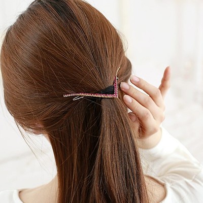 Fashion Women Hairpin Hair Accessories V Shaped Hair Clips Crystal