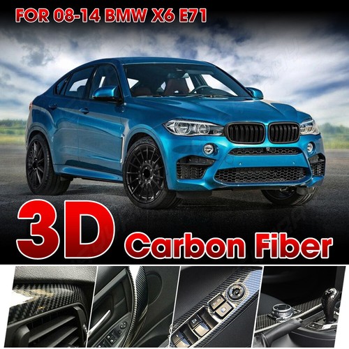 PER BMW X6 E71 2008-2011-2014 Pellicola Interno 3D Lucida Guida Destra Adesivo - Foto 9 di 9