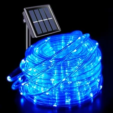 Super Bright Solar Rope Fairy Lights 100 LED Strip Outdoor Garden Landscape Lamp