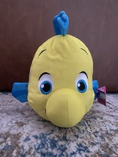 Disney The Little Mermaid Flounder Plush Stuffed Animal Large Size 14" X 11 NWT