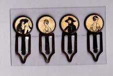 Graphic45 FASHIONISTA 103 Antique Copper 4 Metal Clips HANDMADE