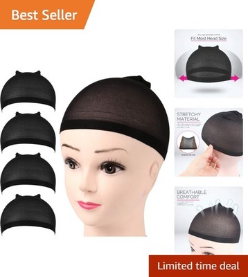 High-Quality Nylon Wig Caps - 4 Piece Set for Effortless Style and Comfort