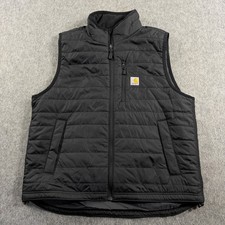Carhartt Gilliam Vest Mens Large Black Lightweight Insulated Puffer embroidered