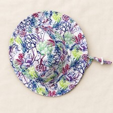 Kids Colorful Floral Wide-Brim UPF 50 Sun Hat Size 46 cm