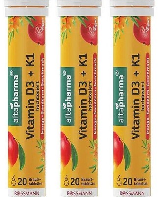 60 Brausetabletten Vitamin D3 + K1 hochdosiert Knochengesundheit & Immunsystem