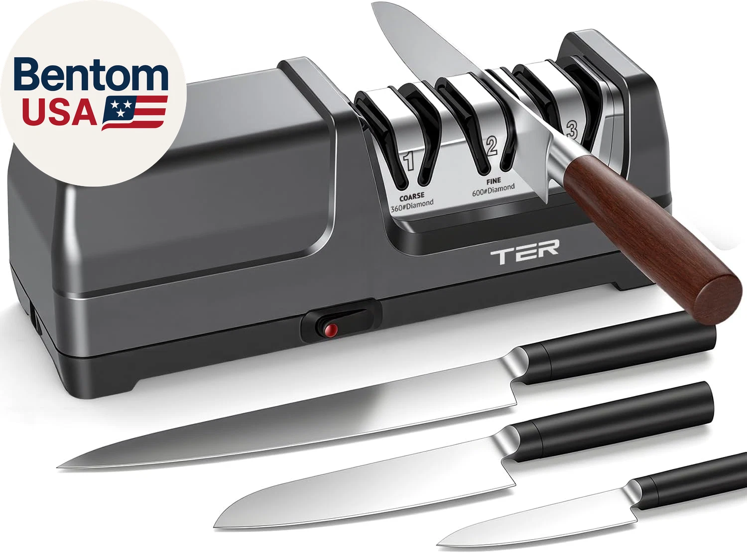Electric Knife Sharpener, 3-Stage Diamond Knife Sharpener for Kitchen Knives 20-
Opens in a new wind