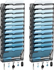 13-Tier Hanging Wall File Organizer W/ Hooks 2 Pack Mesh Wall File Holder Mail