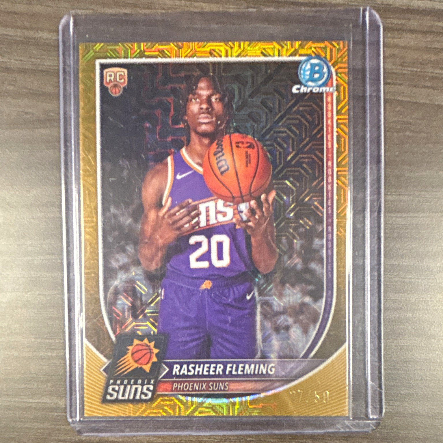Topps 2025-26 Bowman Chrome Rasheer Fleming BCV-31 Gold Refractor /50 RC