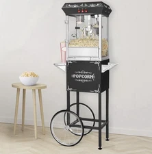 *NEW IN BOX* Great Northern Popcorn 8oz Popcorn Popper w/ Cart (Black) 83-DT6091