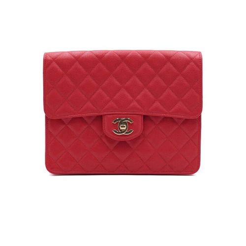 CHANEL Red Gold CC Logo Flap Women's Clutch Bag AP1756 155928340 [P]