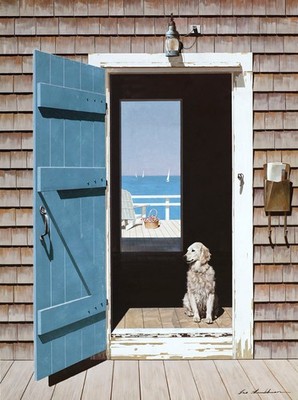 Ocean Breath by Zhen-Huan Lu Art Print Dog Coastal Seascape Beach Poster 13x19