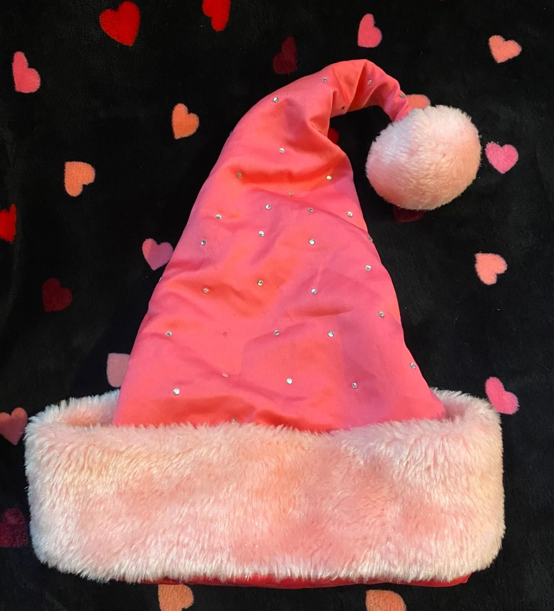 Victorias Secret, Pink Satin Rhinestone Santa Hat,Vintage 2006 or 2007 Victoria main image 4