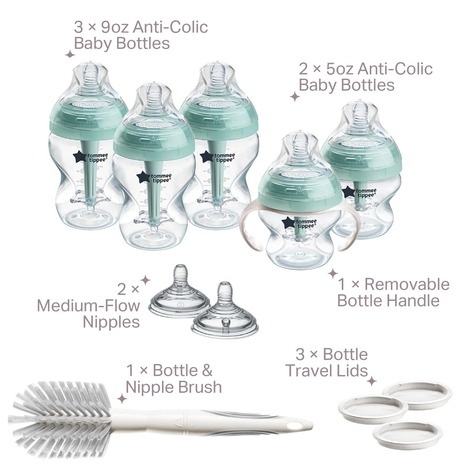 Tommee Tippee Advanced Anti-Colic 12 Piece Set, 5 oz and 9 oz BPA Free Bottl... - Image 2 of 4