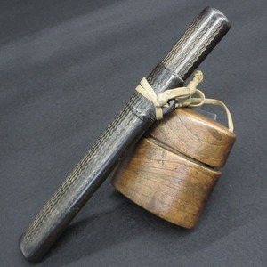 Antique Japanese Tobacco accessories Inro Pipe Case Wood Resin Collector's Item