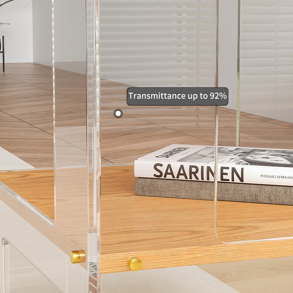 New 3-Tier Premium Wood & Acrylic Display Cabinet with Dust-Proof Cover US