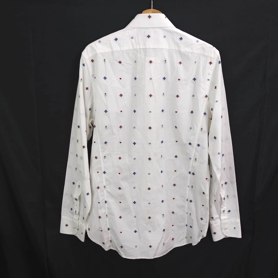 Camisa Gucci Botones Talla 40-15 3/4 Manga Larga Blanco Algodón Hecha en Italia Foto 3 de 4