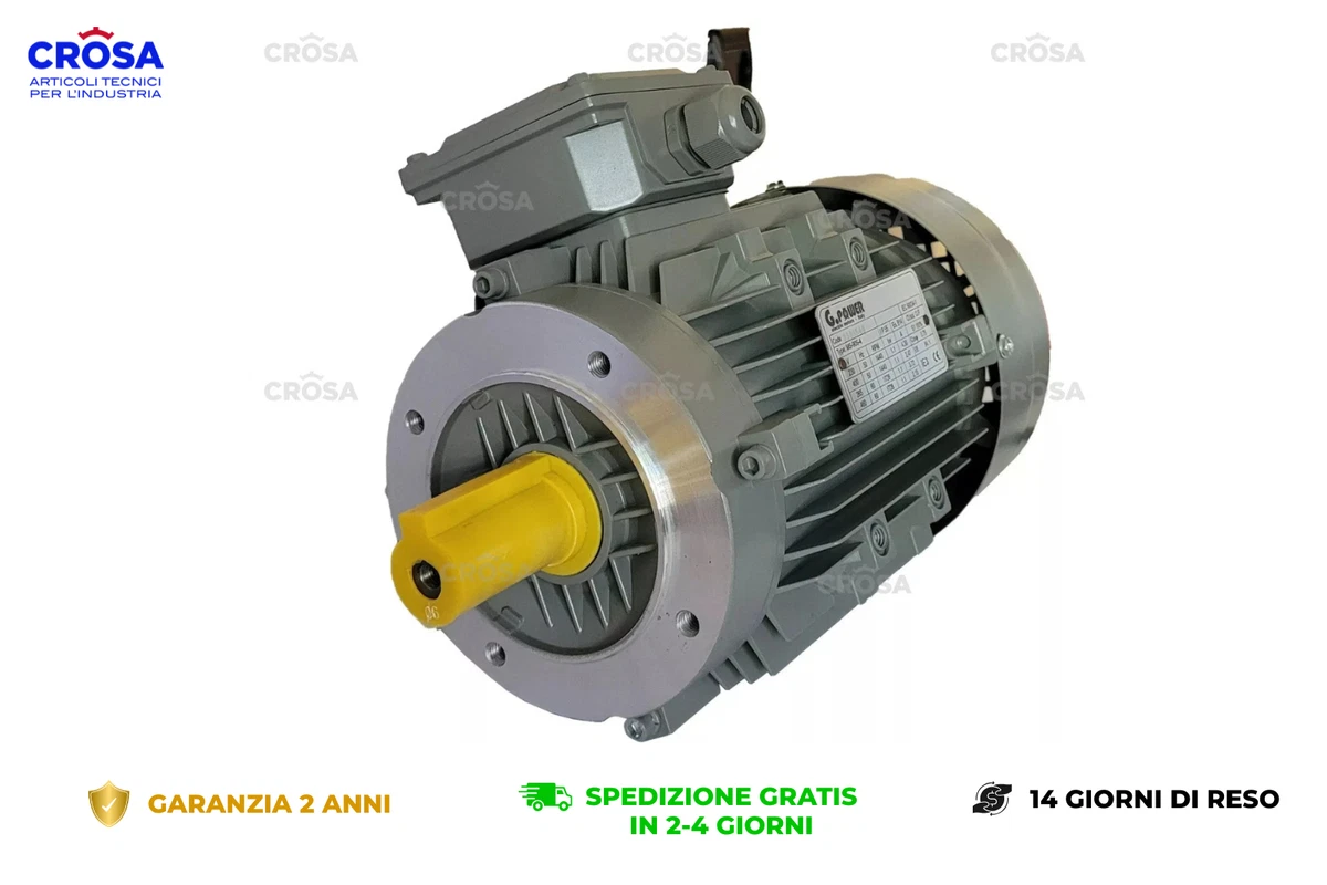 Motore Trifase YUNRUX B5 1.5kW 2850 RPM – Asincrono, IP55, Per Uso Industriale E Compressori