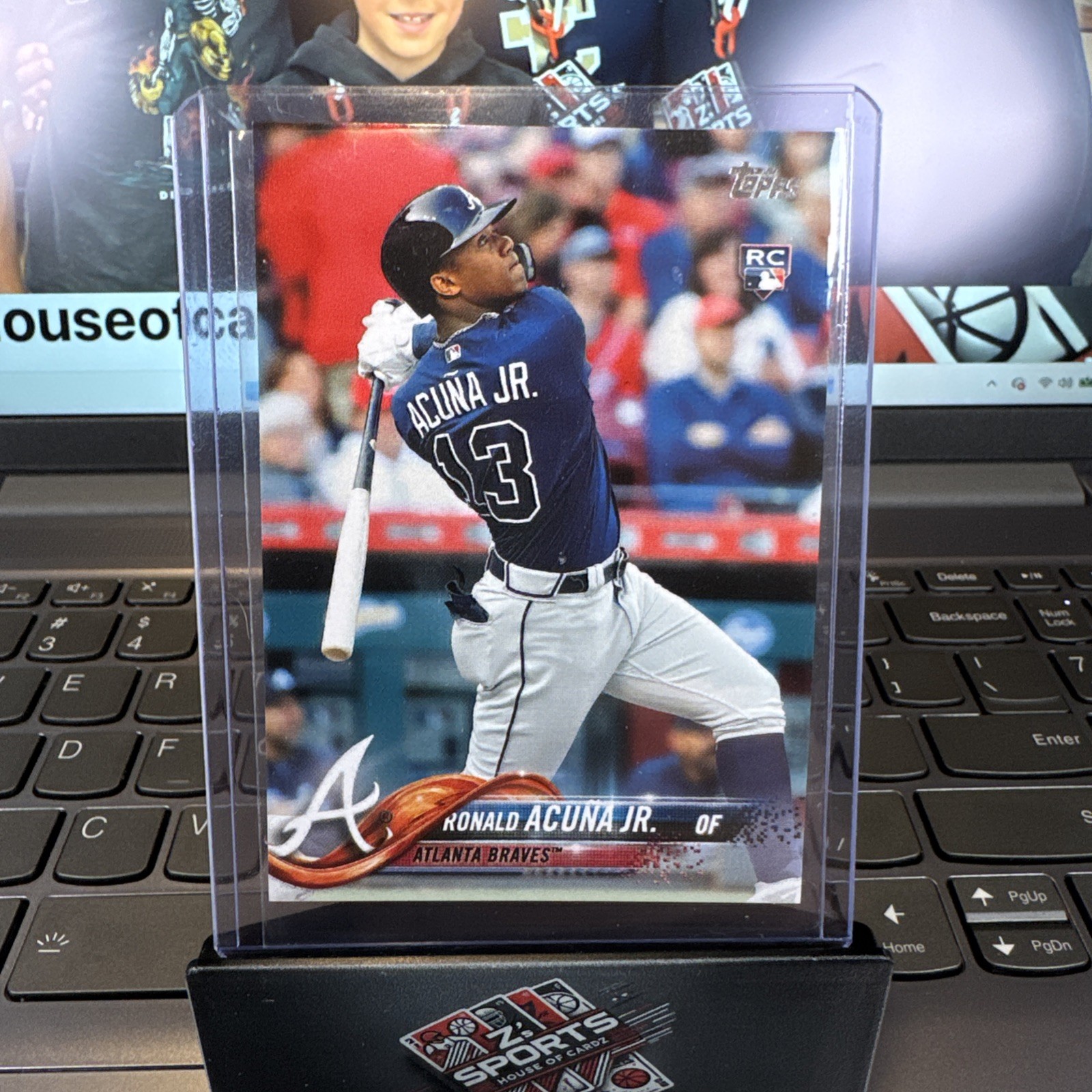 2018 Topps Series 2 RONALD ACUNA JR #698 RC Rookie Bat Down SSP Image Variation
