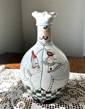 Bella Casa by GANZ ** FAT CHEF  - Wine ** Ceramic Cruet Cooking Bottle - Rare