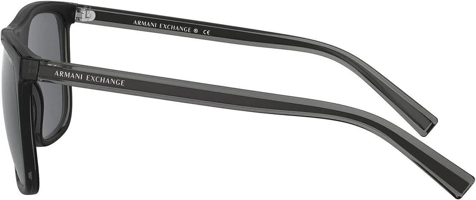 Óculos de sol quadrado masculino A|X ARMANI EXCHANGE AX4102S, preto/cinza brilhante, 56 mm - Imagem 4 de 4