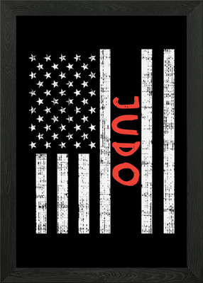 USA Flagge Judo gerahmtes Wandbild Poster Leinwanddruck Bild