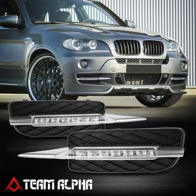 Fits 2007-2010 BMW E70 X5 NON M-Sport[LED DRL]Front Bumper Fog Light Cover Bezel