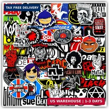 100 Pcs Rock Band Music Stickers - Durable and Waterproof Vinyl Stickers Featuri