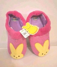 PEEPS Brand  Pink Easter Bunny Slip-On Slippers W/Grip Soles Women Size 7/8 NEW