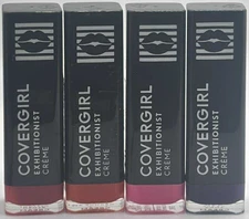 4PC Covergirl Exhibitionist Creme Lipstick ~ READ ~ 0.12 OZ EACH ~ SEALED ~ NEW