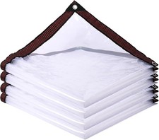 Clear Tarp Waterproof with Grommets,Heavy Duty PVC Vinyl Tarps 4x6 ft Black