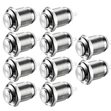 10Pcs Waterproof Stainless Steel Push Button Switch 12mm Momentary On Off